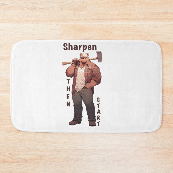 Item preview, Lumberjack bear, sharpen, then start  designed and sold by nemfisart.