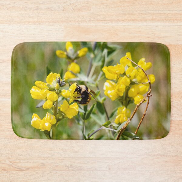 Item preview, Bee pollinating a yellow flower designed and sold by Shizenkai.