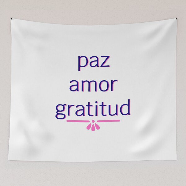 Item preview, Peace, Love, Gratitude (Navy with Pink Shadow) - Spanish designed and sold by SaturdayMeadow.