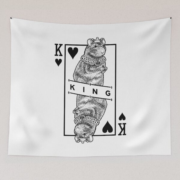Item preview, Fancy Rat Lover King Of Hearts Funny Pet Rodent Pop Art designed and sold by GrandeDuc.