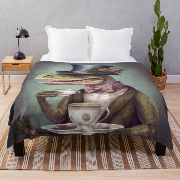 Item preview, Dinosaur wearing top hat enjoying his tea designed and sold by Gigagens.