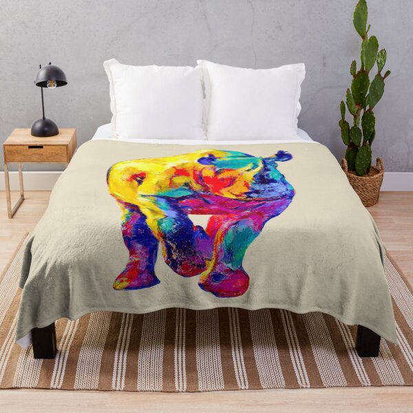 Item preview, Rhino Painting in Bright Rainbow Colors for Rhino Fans designed and sold by Scotch Macaskill.