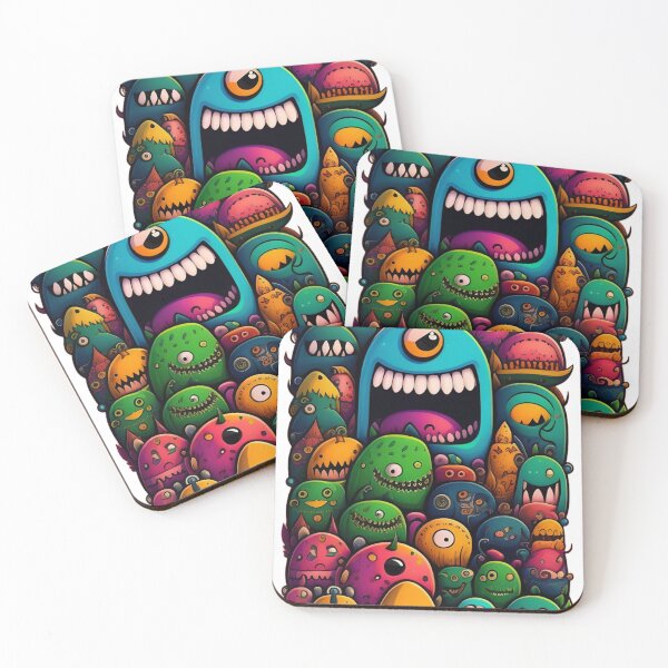 Item preview, Monsters many group t-shirt  designed and sold by Printverse Studio.