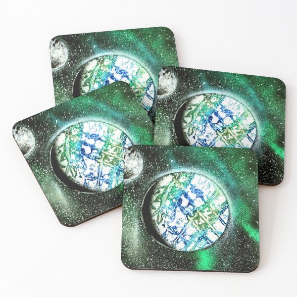 Item preview, Green & Blue  Planet with Moon designed and sold by SprayPaintaNick.