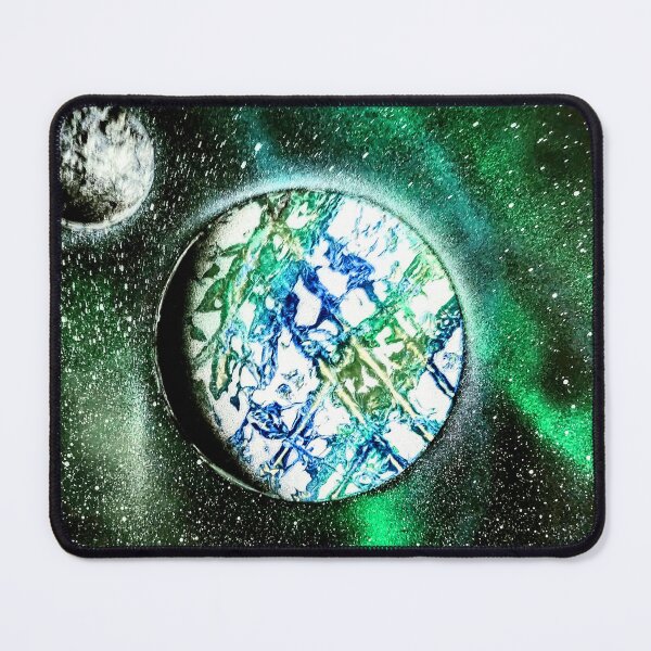 Item preview, Green & Blue  Planet with Moon designed and sold by SprayPaintaNick.