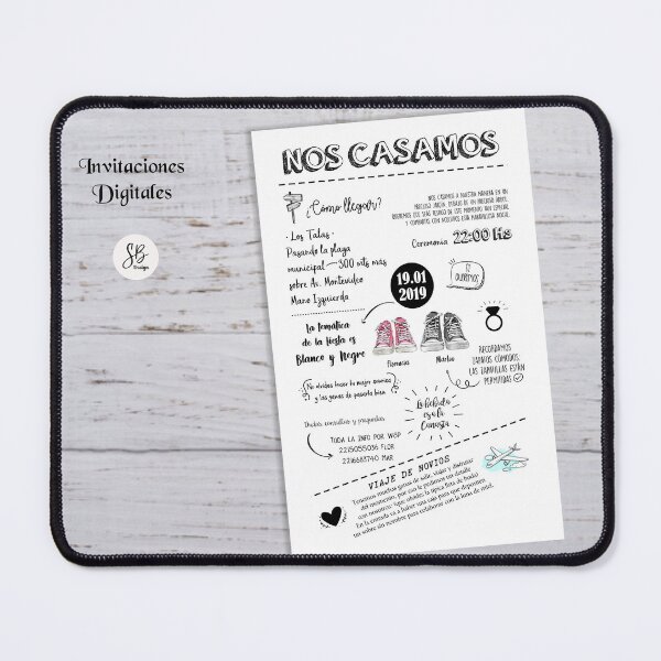 Item preview, wedding invitations designed and sold by SB DISEÑOS.