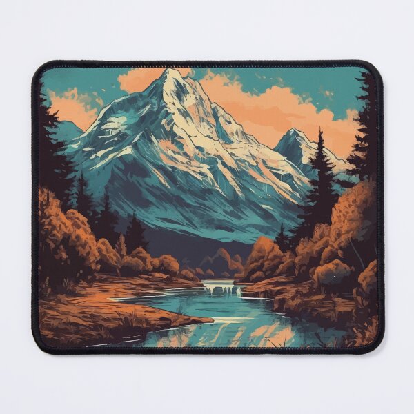 Item preview, Mount Cook with River and Native Forest - Vintage New Zealand  designed and sold by GVRDesign.