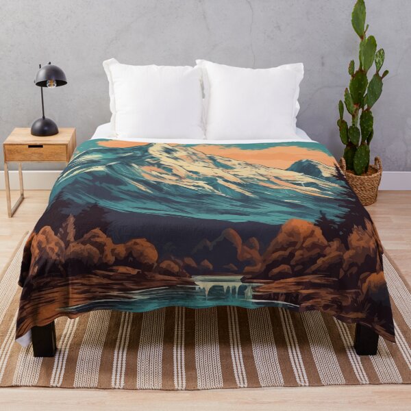 Item preview, Mount Cook with River and Native Forest - Vintage New Zealand designed and sold by GVRDesign.
