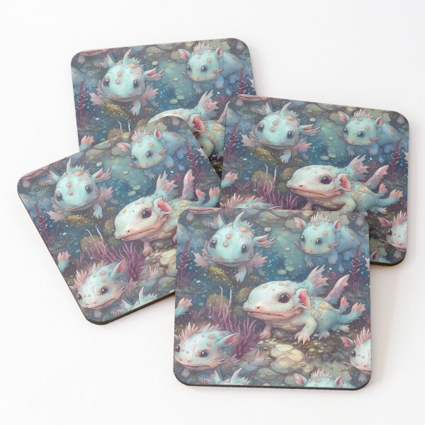 Artikelvorschau, Lustige Axolotls, fantastische Tiere, niedliches Axolotl-Liebhaber-Aquarellmuster entworfen und verkauft von SecretDicer.