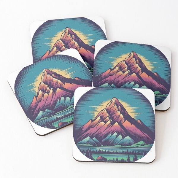 Item preview, A Retro Graphic of Mount Cook in Cool Tones - Vintage New Zealand  designed and sold by GVRDesign.