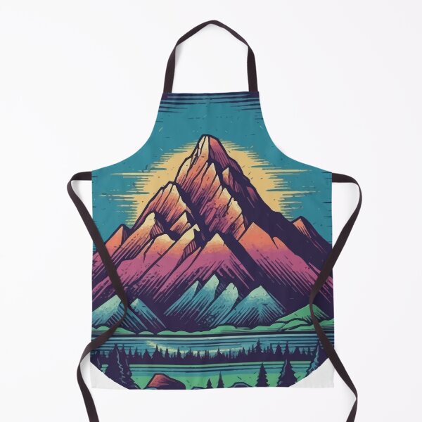 Item preview, A Retro Graphic of Mount Cook in Cool Tones - Vintage New Zealand designed and sold by GVRDesign.