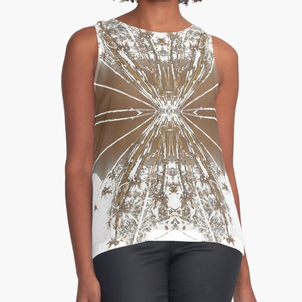 A vegetative, symmetrical pattern derived from real photography Sleeveless Top