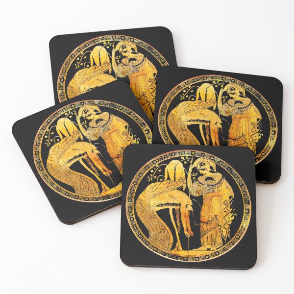 Item preview, DRAGON DISGORGES THE HERO JASON AND PALLAS ATHENA Ancient Greek Attic Red Figure designed and sold by BulganLumini.
