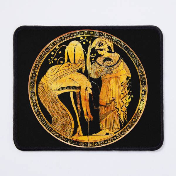 Item preview, DRAGON DISGORGES THE HERO JASON AND PALLAS ATHENA Ancient Greek Attic Red Figure designed and sold by BulganLumini.