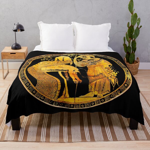 Item preview, DRAGON DISGORGES THE HERO JASON AND PALLAS ATHENA Ancient Greek Attic Red Figure designed and sold by BulganLumini.
