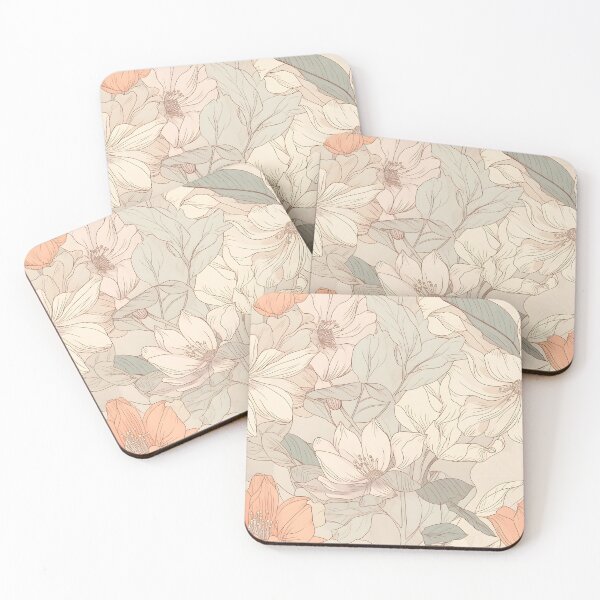 Item preview, Aesthetic floral seamless pattern in pastel colors with lilies drawn in fine graphics style designed and sold by SeamlessGuru.