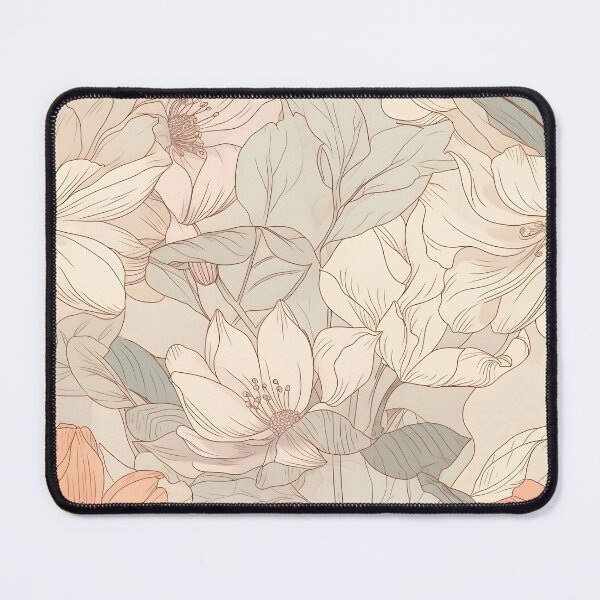 Item preview, Aesthetic floral seamless pattern in pastel colors with lilies drawn in fine graphics style designed and sold by SeamlessGuru.
