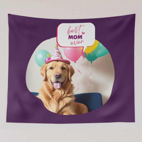 Item preview, Golden retriever dog Happy Mother's Day in party designed and sold by Tio-Tecun.