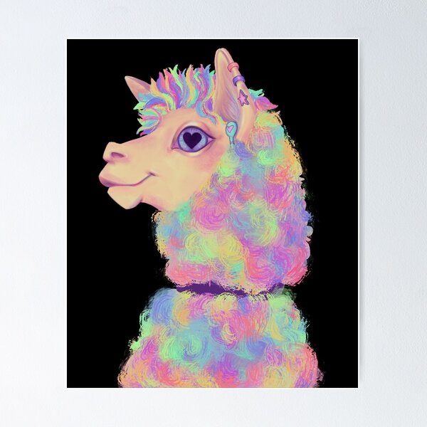 Item preview, Pastel heart-eyed llama designed and sold by strzmarta.
