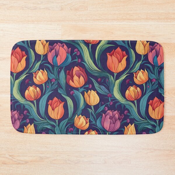 Item preview, Fresco Style Tulip Flower Seamless Pattern Design designed and sold by buruburubur.