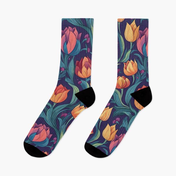 Item preview, Fresco Style Tulip Flower Seamless Pattern Design designed and sold by buruburubur.