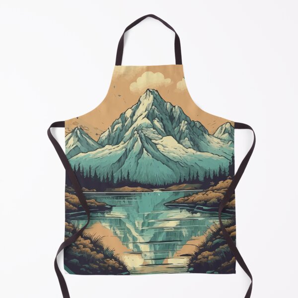 Item preview, A Retro Mount Cook / Aoraki with River In Dusky Blue and Peach- Vintage New Zealand designed and sold by GVRDesign.