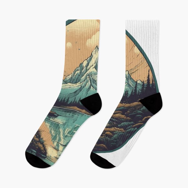 Item preview, A Retro Mount Cook / Aoraki with River In Dusky Blue and Peach- Vintage New Zealand  designed and sold by GVRDesign.