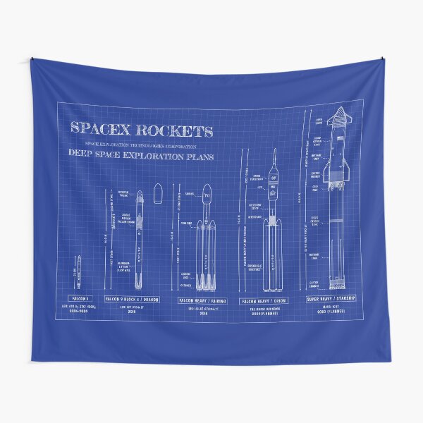 Item preview, SPACEX Rockets (Blueprint) designed and sold by BGALAXY.