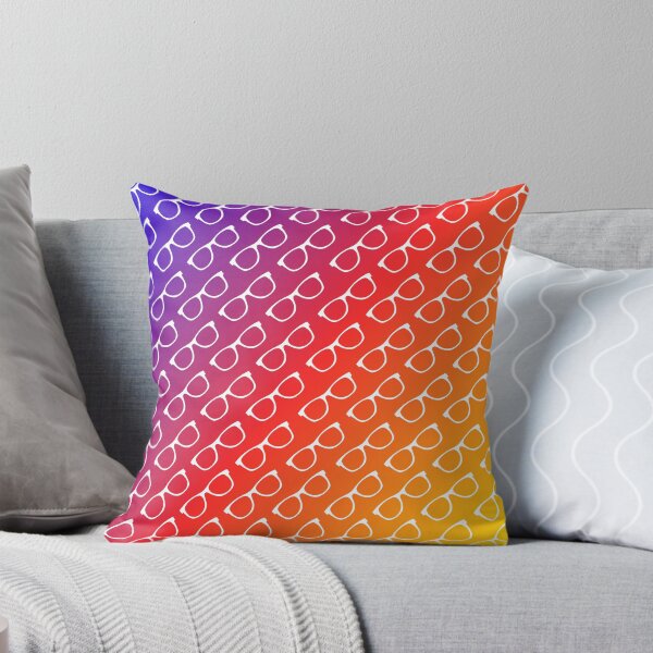 Glasses Rainbow Gradient Throw Pillow