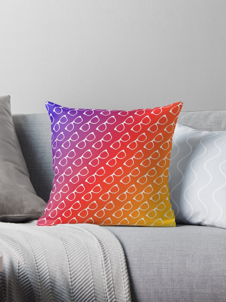 Thumbnail 1 of 4, Pillow, Glasses Rainbow Gradient designed and sold by OpticianNow.