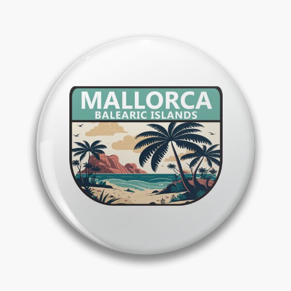 Artikelvorschau, Mallorca, Spanien, Strand, Retro, Emblem entworfen und verkauft von KrisSidDesigns.