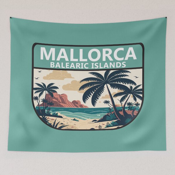Item preview, Mallorca Spain Beach Retro Emblem designed and sold by KrisSidDesigns.