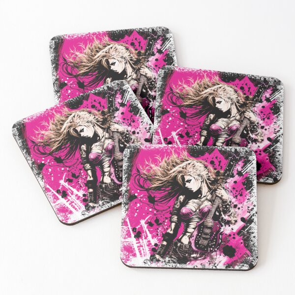Item preview, ROCKER GIRL LEATHER SUIT SPLASH ELECTRIC GUITAR DESTROYER designed and sold by ogirdorgraphics.