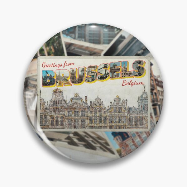 Item preview, Greetings from Brussels in Belgium Vintage style retro souvenir designed and sold by DeveloperProp0.
