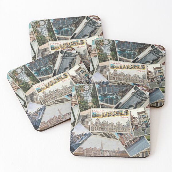 Item preview, Greetings from Brussels in Belgium Vintage style retro souvenir designed and sold by DeveloperProp0.
