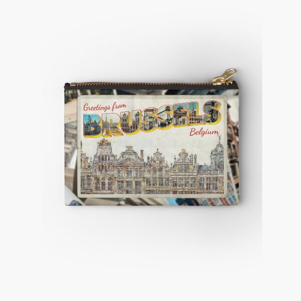 Item preview, Greetings from Brussels in Belgium Vintage style retro souvenir designed and sold by DeveloperProp0.