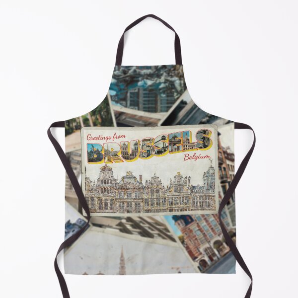 Item preview, Greetings from Brussels in Belgium Vintage style retro souvenir designed and sold by DeveloperProp0.