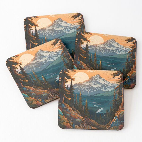 Item preview, mountain and sun mountain bike art designed and sold by ArtVilleStore.