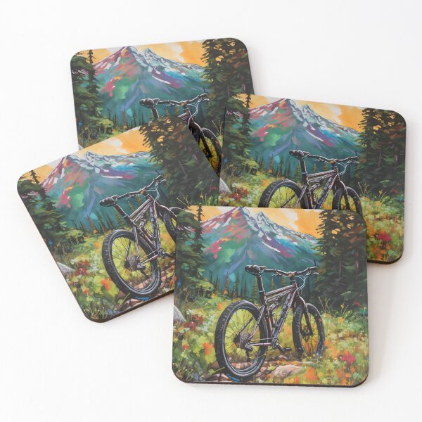 Item preview, colorful mountain bike art designed and sold by ArtVilleStore.