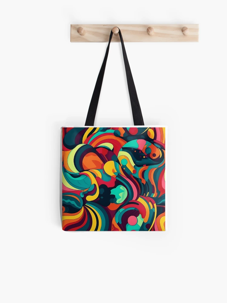Thumbnail 1 of 2, Tote Bag, Abstract Bold Color Pattern designed and sold by Hashola Designs.