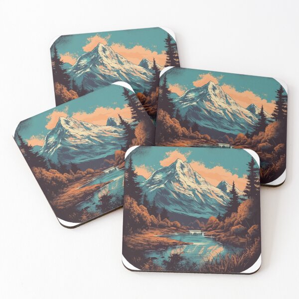 Item preview, Mount Cook with River and Native Forest - Vintage New Zealand  designed and sold by GVRDesign.