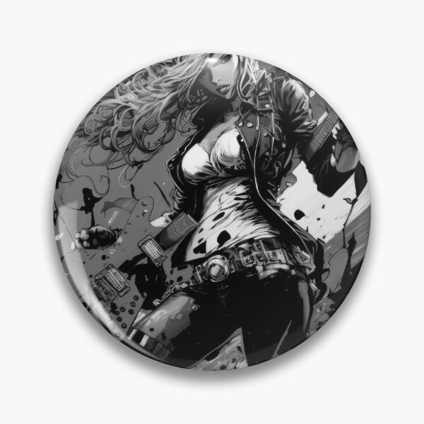 Item preview, ROCKER GIRL LEATHER SUIT SPLASH ELECTRIC GUITAR DESTROYER designed and sold by ogirdorgraphics.