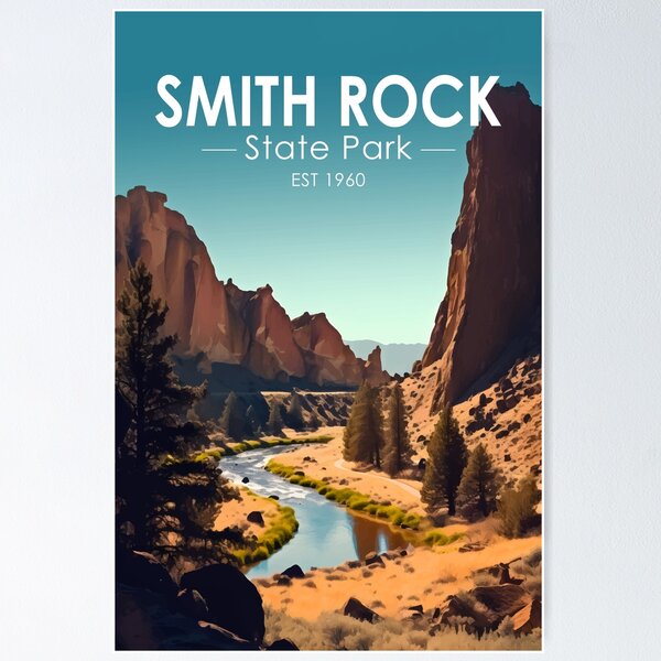 Item preview, Smith Rock State Park Oregon Travel Art Vintage designed and sold by KrisSidDesigns.