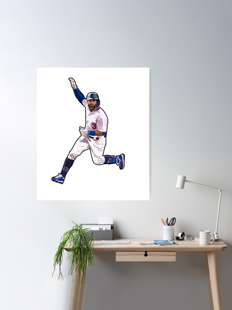 Chris Taylor Baseball Paper Poster Dodgers 2 - Chris Taylor - Pin