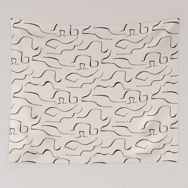 Item preview, Abstract Repeated Lines Beige Dark | Part of the Scandinavian Edit designed and sold by IvoryNordic.