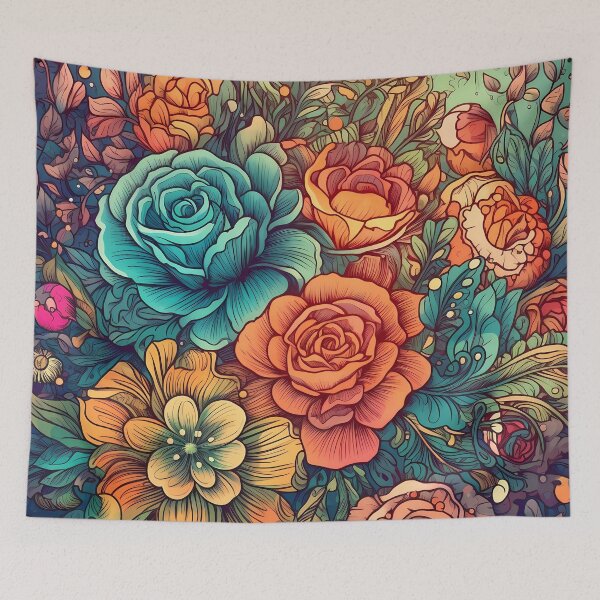 Item preview,  Floral Pattern : Watercolour and Ink designed and sold by MTJ-Mushrooms.