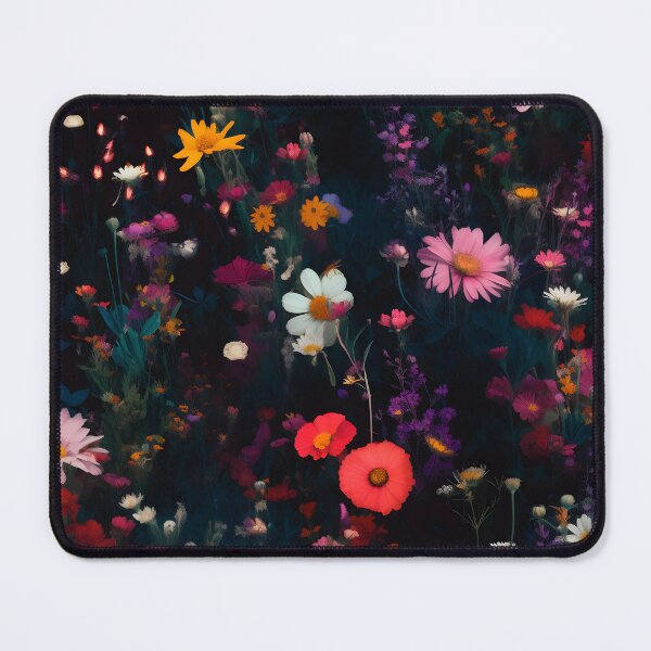 Item preview, Seamless floral pattern with wild bright wildflowers on a dark background designed and sold by SeamlessGuru.