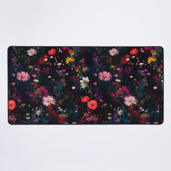 Item preview, Seamless floral pattern with wild bright wildflowers on a dark background designed and sold by SeamlessGuru.