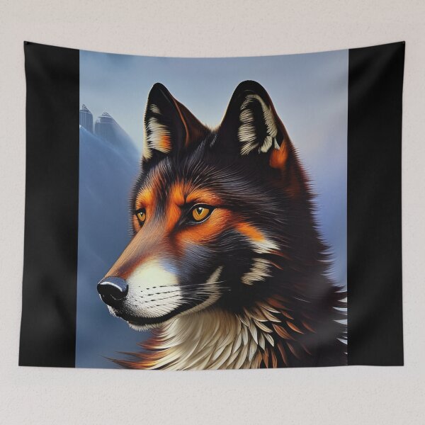 Item preview, Red and Black Fox portrait, impasto, Ai Generated Art  designed and sold by ACC .