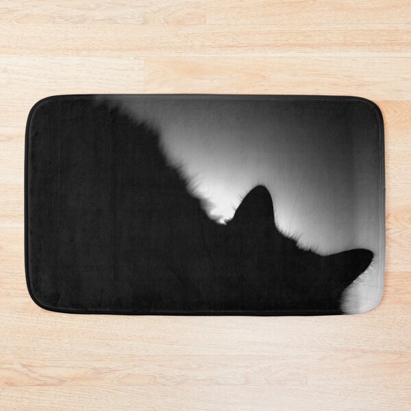 Item preview, Cat's furry shadow contour in a dim lit room. Dark black and white digital photography. designed and sold by nachodramis.